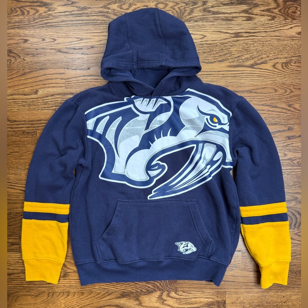 NHL Nashville Predators Navy/Gold Special Edition Big Logo Pullover Hoodie 14/16